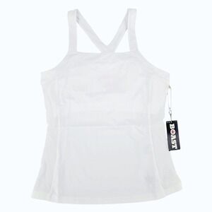 Boast Womens XS Racerback Tennis Tank Built In Bra White Athletic NWT